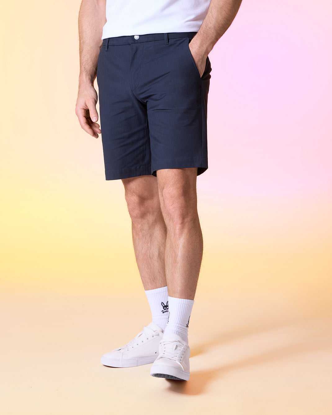 Short Psycho Bunny Gable Regular Fit Sport Short Bleu Marine Homme | OOM-11806170